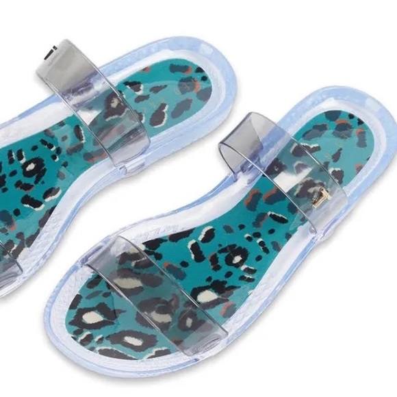 🆕Ted Baker🆕 Jelley Leopard Print Clear Slide Sandal - size 9 - Picture 7 of 13